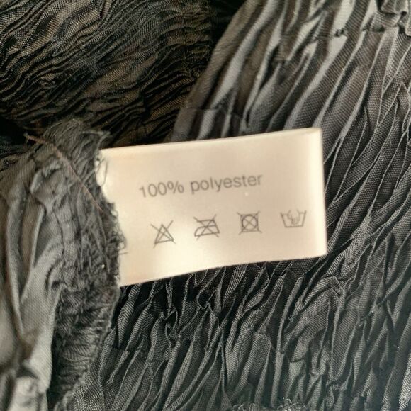 Anett Rostel Crinkle Pleat Jacket Size 42 Black Asymmetric Hem M/L Lagenlook - Picture 10 of 12